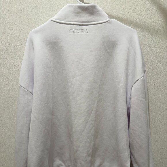 Teveo Femme Half Zip Sweater ‘White’ - Picture 2 of 5
